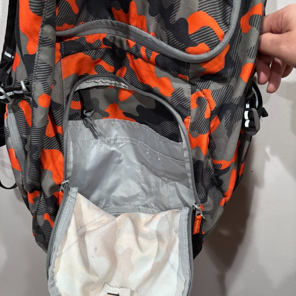 Accessories: Lands End Camouflage Backpack - Orange/Gray/Black - Picture 6 of 13